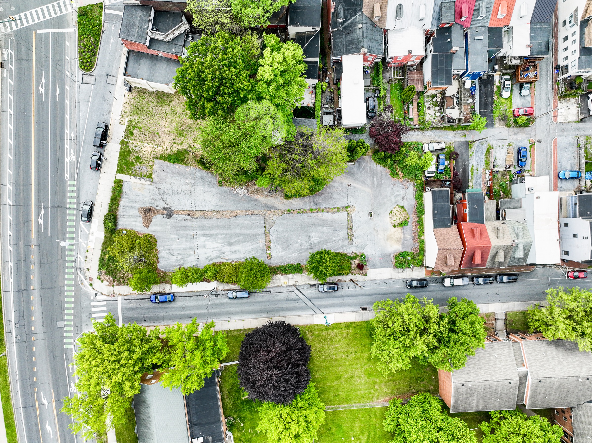 Top-down aerial view of the Bethel Village site before construction