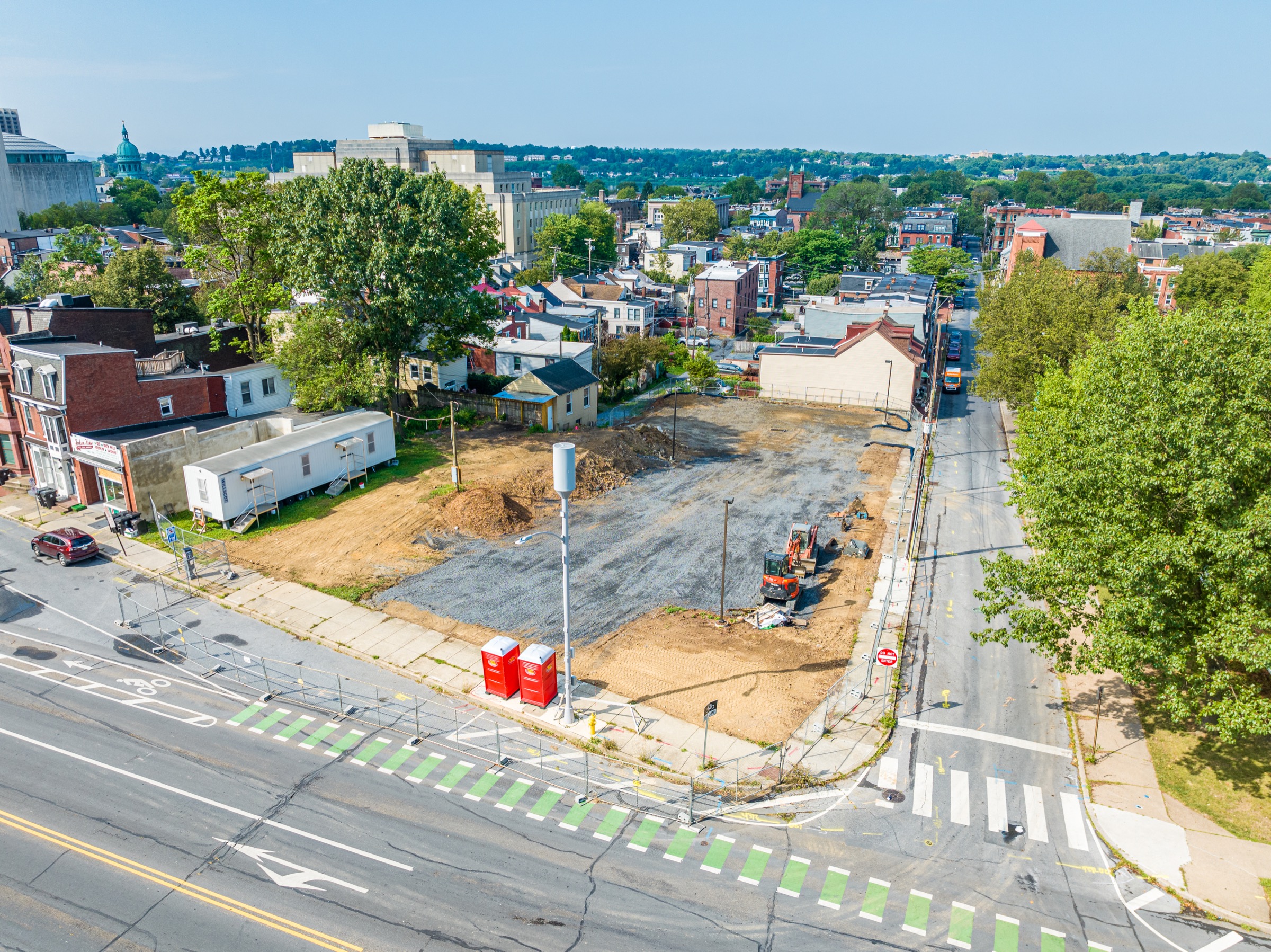 Street-side aerial view of Bethel Village site preparation